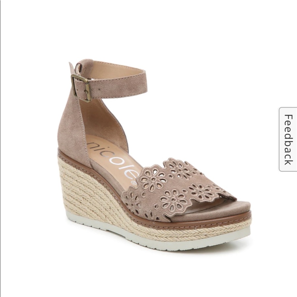 NWT || Nicole Nice Espadrille Wedge Sandal